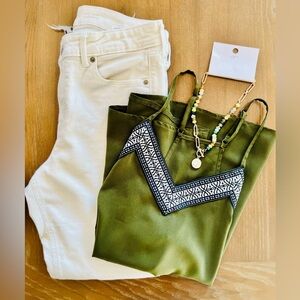 New LOFT Gold-Tone Coin Toggle Necklace with Multi Beads